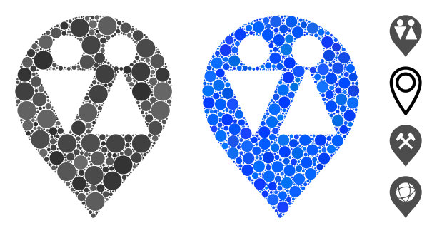 Wc地图标记马赛克图标球项目图片下载