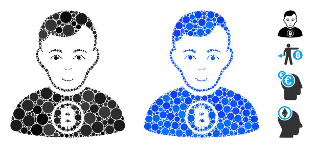 比特币人马赛克图标圆点图片下载