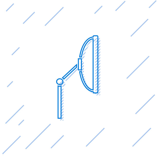 蓝色线挡风玻璃刮水器图标孤立在白色图片下载