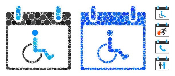 残疾人日历日组成图标的图片下载