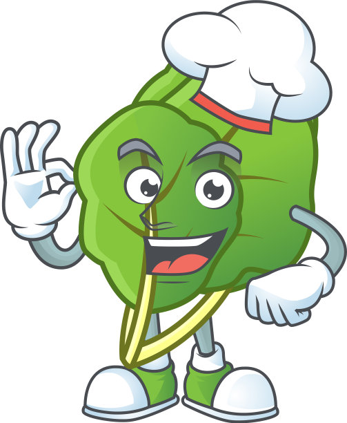 笑脸厨师用羽衣甘蓝character with图片下载