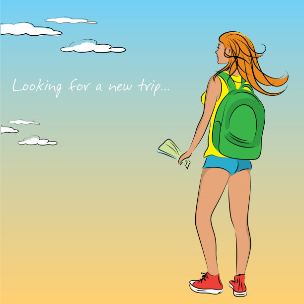 背着背包的女人图片下载