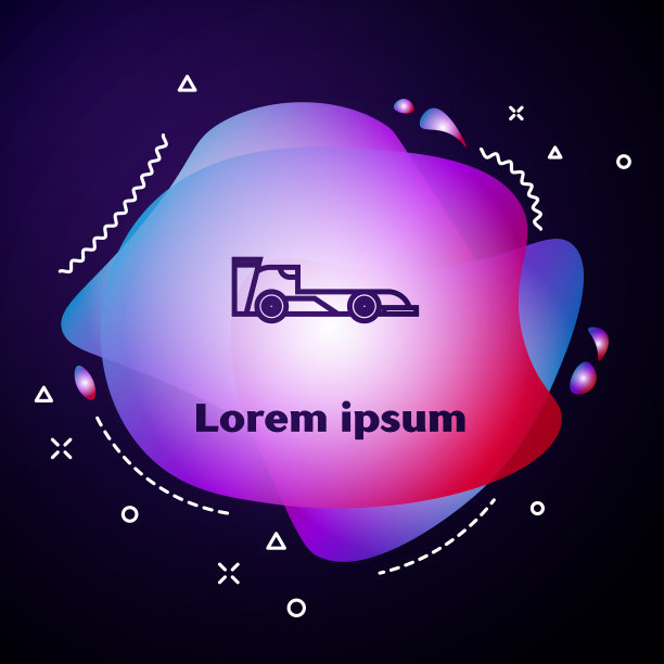 紫色线方程式赛车图标孤立在黑暗中图片下载