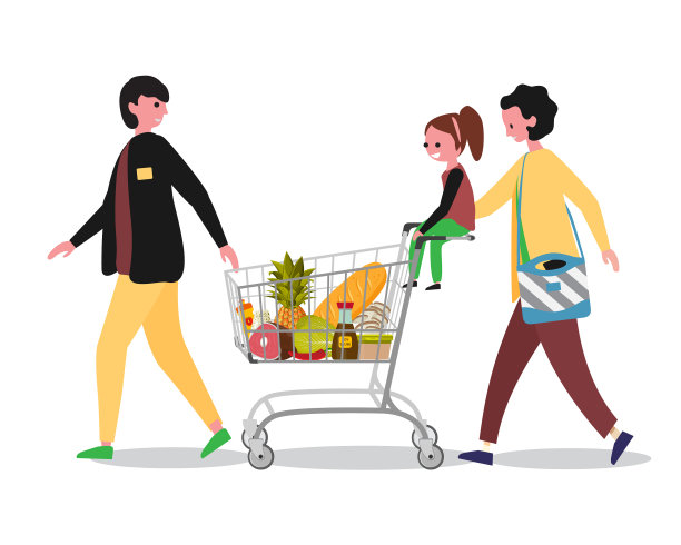 一家人在超市购物图片下载