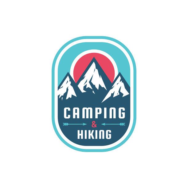 露营徒步-概念徽章山图片下载