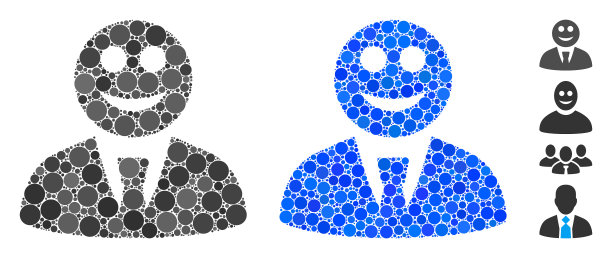 高兴的老板组成图标圆点图片下载