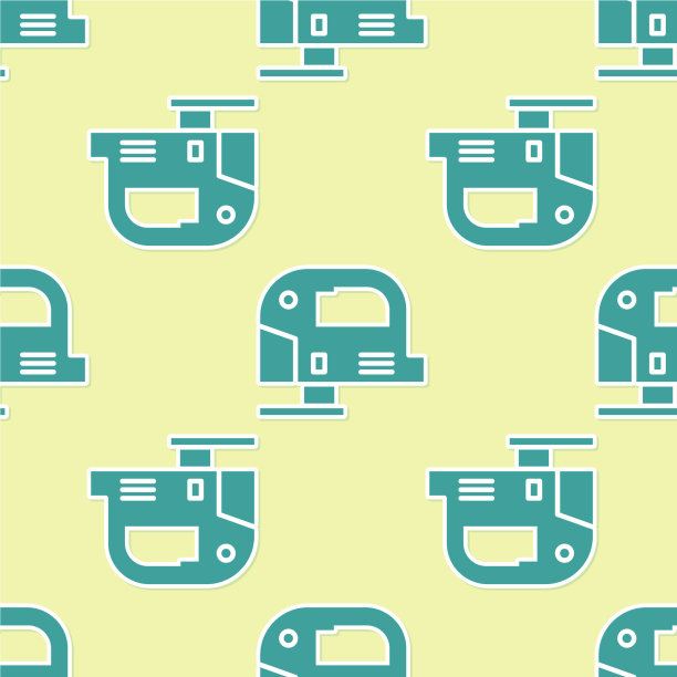 绿色电拼图与钢锋利的刀片图标图片下载