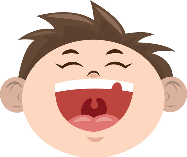 卡通男孩笑图标多彩的设计图片下载