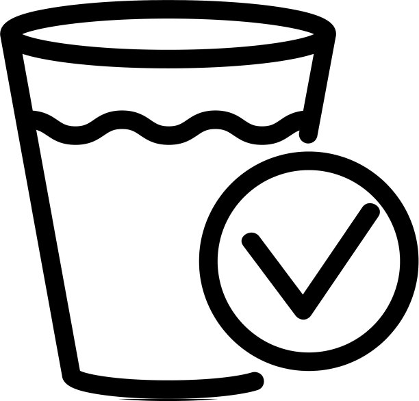 清洁的水在玻璃图标隔离图片下载