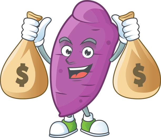 快乐的冲绳岛偏航卡通人物带着两块钱图片下载