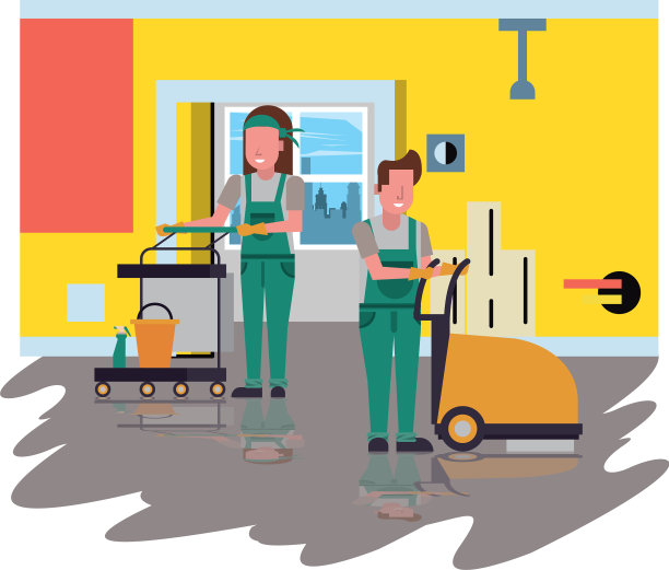 家政工人与设备结合在一起图片下载