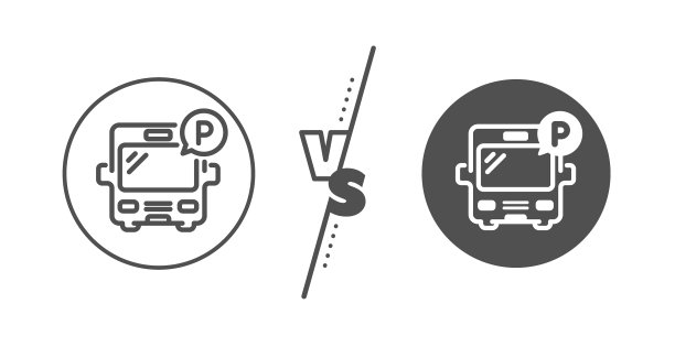 公共汽车停车线图标停车场标志图片下载