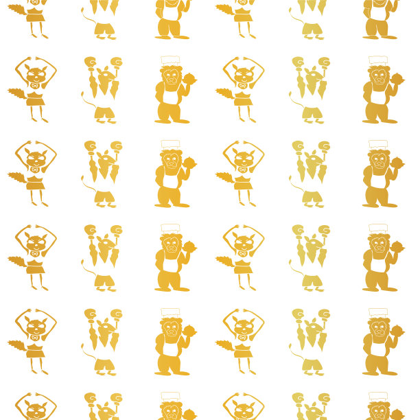 金箔垂直拟人卡通图片下载