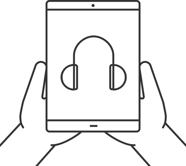 手握平板电脑线性图标图片下载