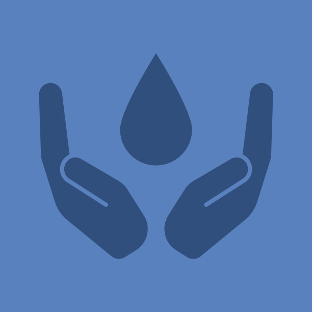 打开手掌与液体滴字形颜色图标图片下载