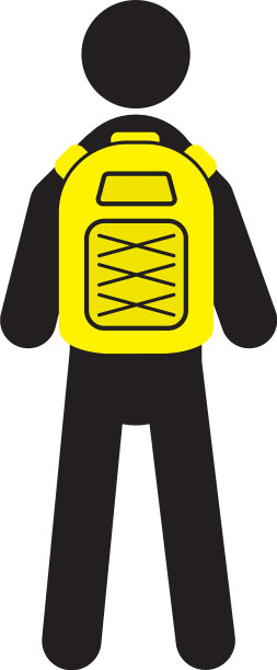 男人与背包剪影图标图片下载