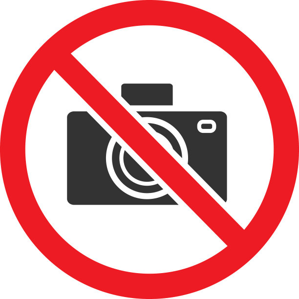 禁止标志与相机字形图标图片下载