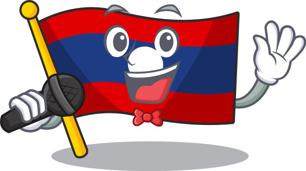 可爱的卡通歌旗老挝卷轴一图片下载