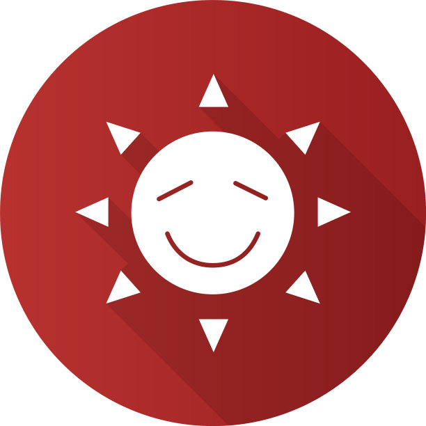 快乐阳光微笑平面设计长影子字形图标图片下载