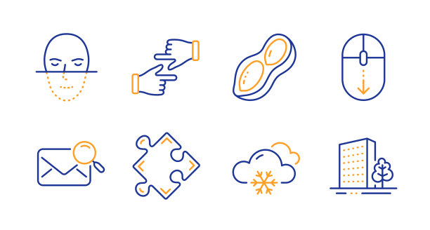 搜索邮件雪天气和策略图标集图片下载