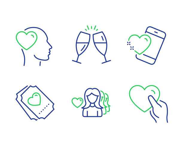 香槟酒杯喜欢门票和朋友图标图片下载