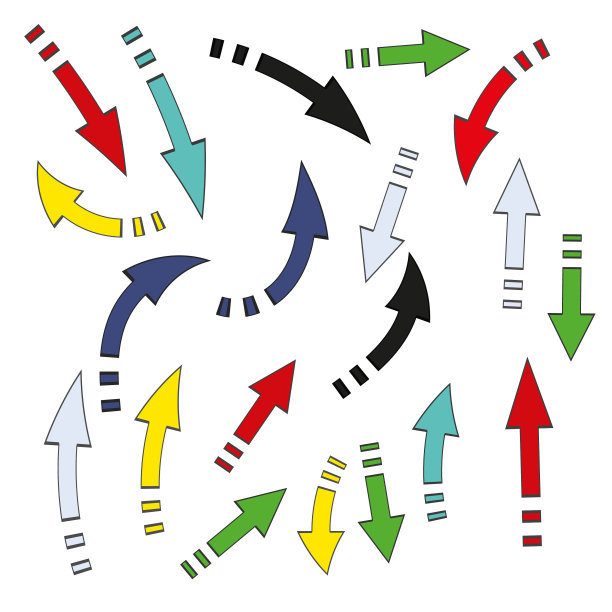 箭集孤立抽象色彩图片下载