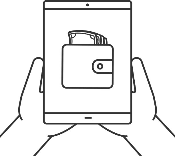 手握平板电脑线性图标图片下载