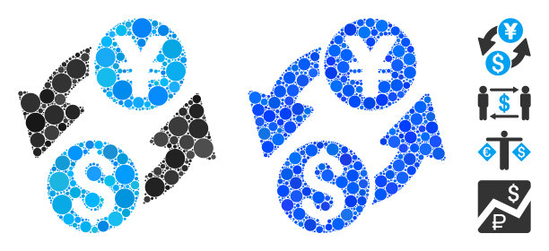 美元兑日元的组合图标为圆点图片下载