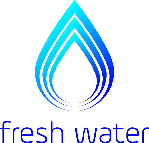 抽象蓝色水滴标志设计模板图片下载