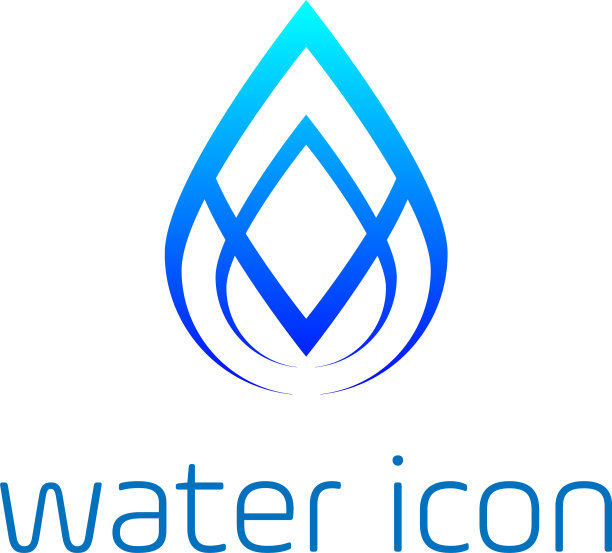 抽象蓝色水滴标志设计模板图片下载