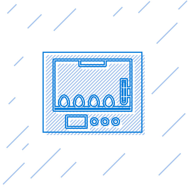 孵卵器的蓝线图标隔离上图片下载