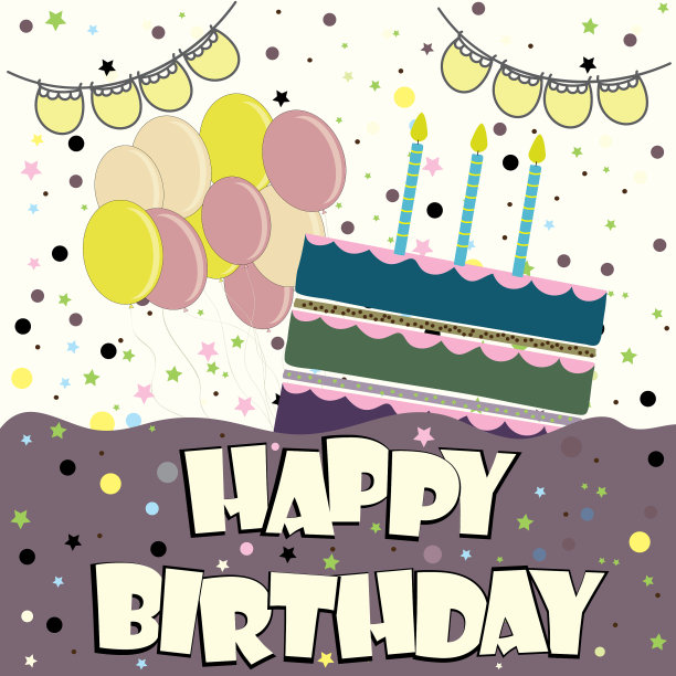 生日贺卡，生日蛋糕图片下载