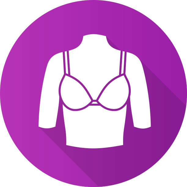 女性胸部扁平设计长影字形图标图片下载