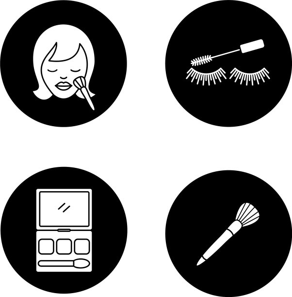 化妆品配件字形图标集图片下载