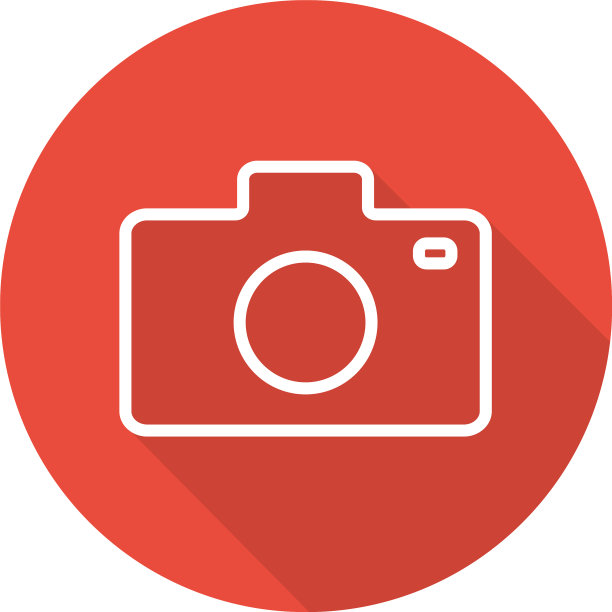 相机图标平线性长阴影图片下载