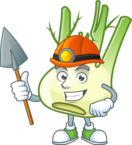 酷矿工茴香卡通人物设计风格图片下载