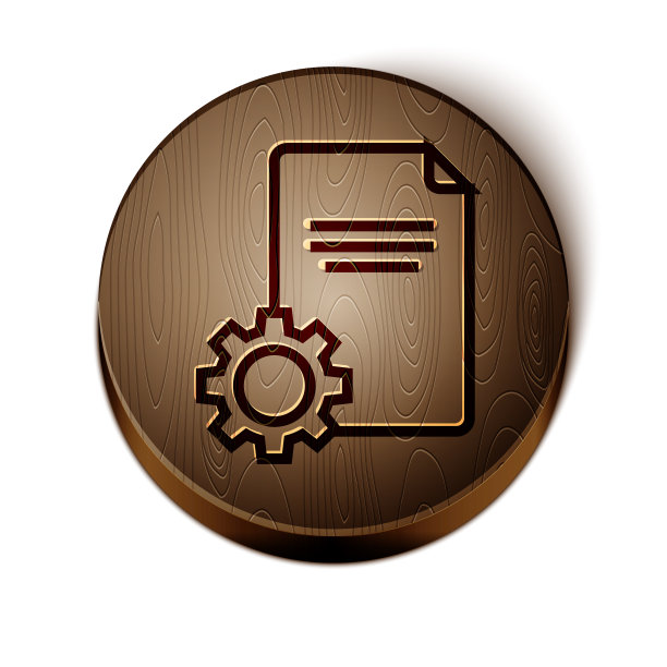 棕色线文件文档图标孤立在白色图片下载