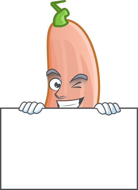 咧嘴笑的香蕉南瓜卡通人物风格图片下载