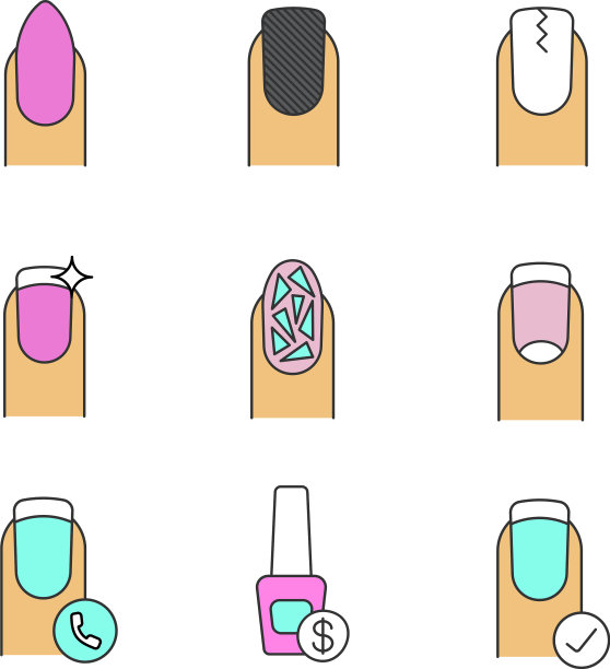美甲颜色图标集图片下载