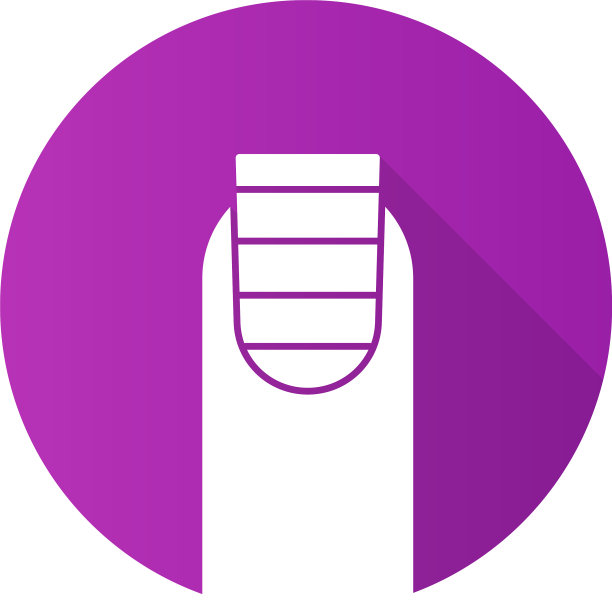 条纹指甲平设计长影子字形图标图片下载