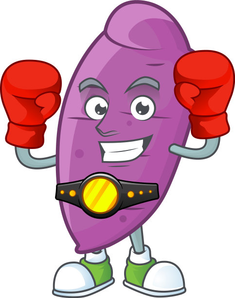 滑稽的脸拳击冲绳岛偏航卡通人物图片下载