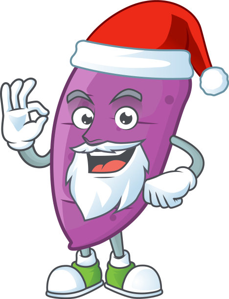 快乐的冲绳偏航在圣诞老人服装吉祥物风格图片下载