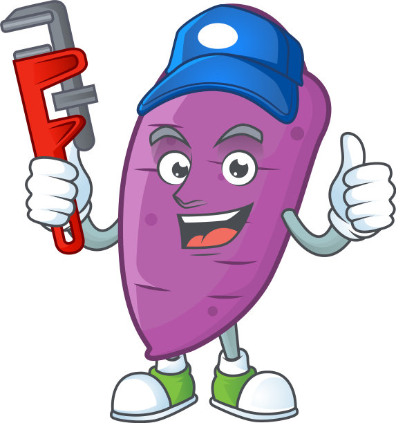 酷水管工冲绳偏航卡通人物吉祥物图片下载