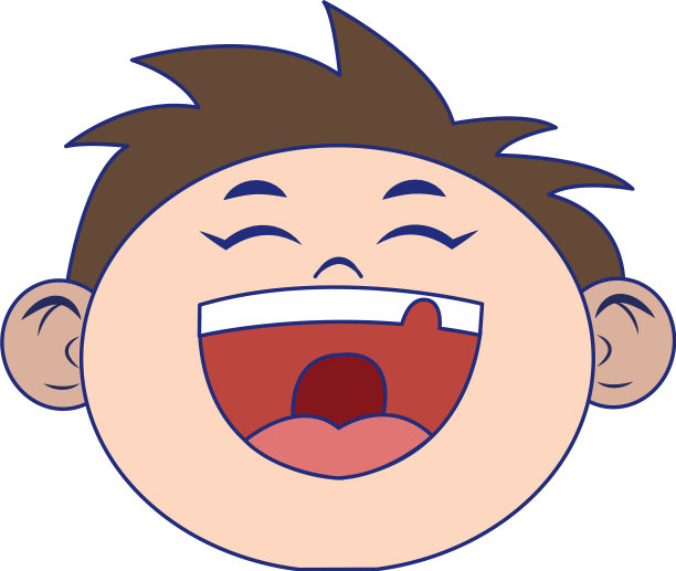 卡通男孩笑孤立图标图片下载