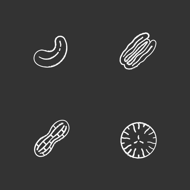 坚果类型粉笔图标设置图片下载