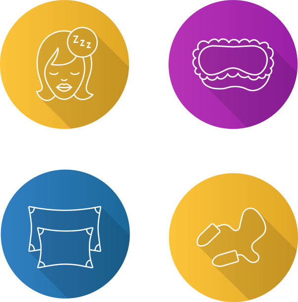 睡觉配件平线性长阴影图片下载