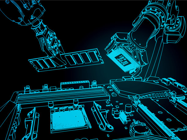 工业机器人组装计算机图片下载