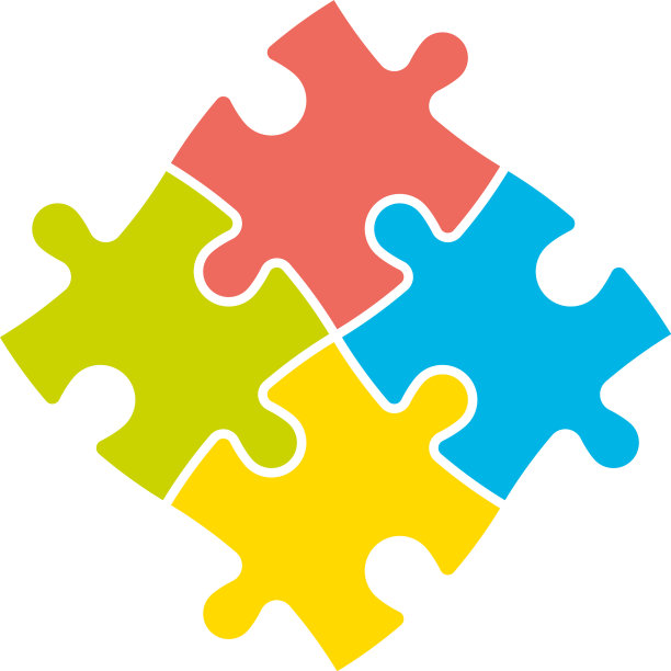 4张七巧板拼图团队合作图片下载