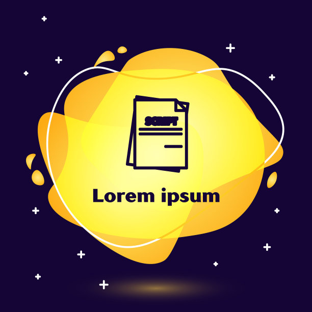 黑线场景图标隔离在深蓝色图片下载