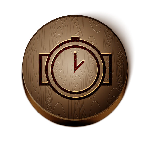 棕色线潜水手表图标孤立在白色图片下载